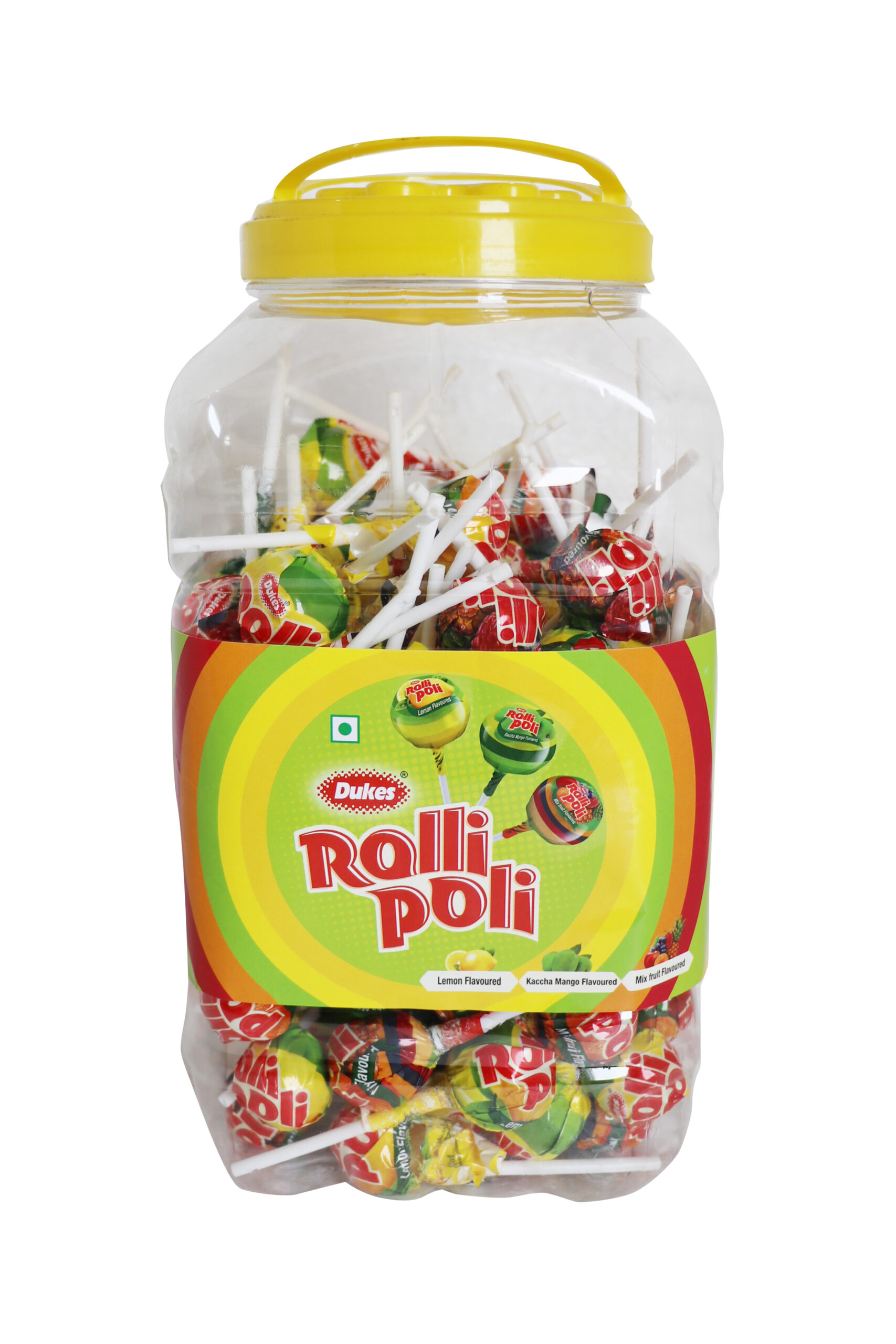 Rolli Poli Front Dukes Rolli Poli – Assorted Flavoured Lollipops - Image 1