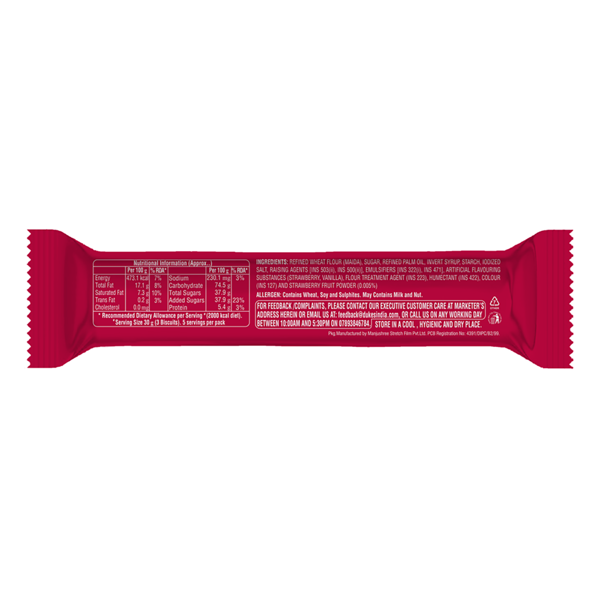 Creme 4 Fun (Strawberry) - Pack 4 145g | Dukes Sandwich - Biscuits - Image 4