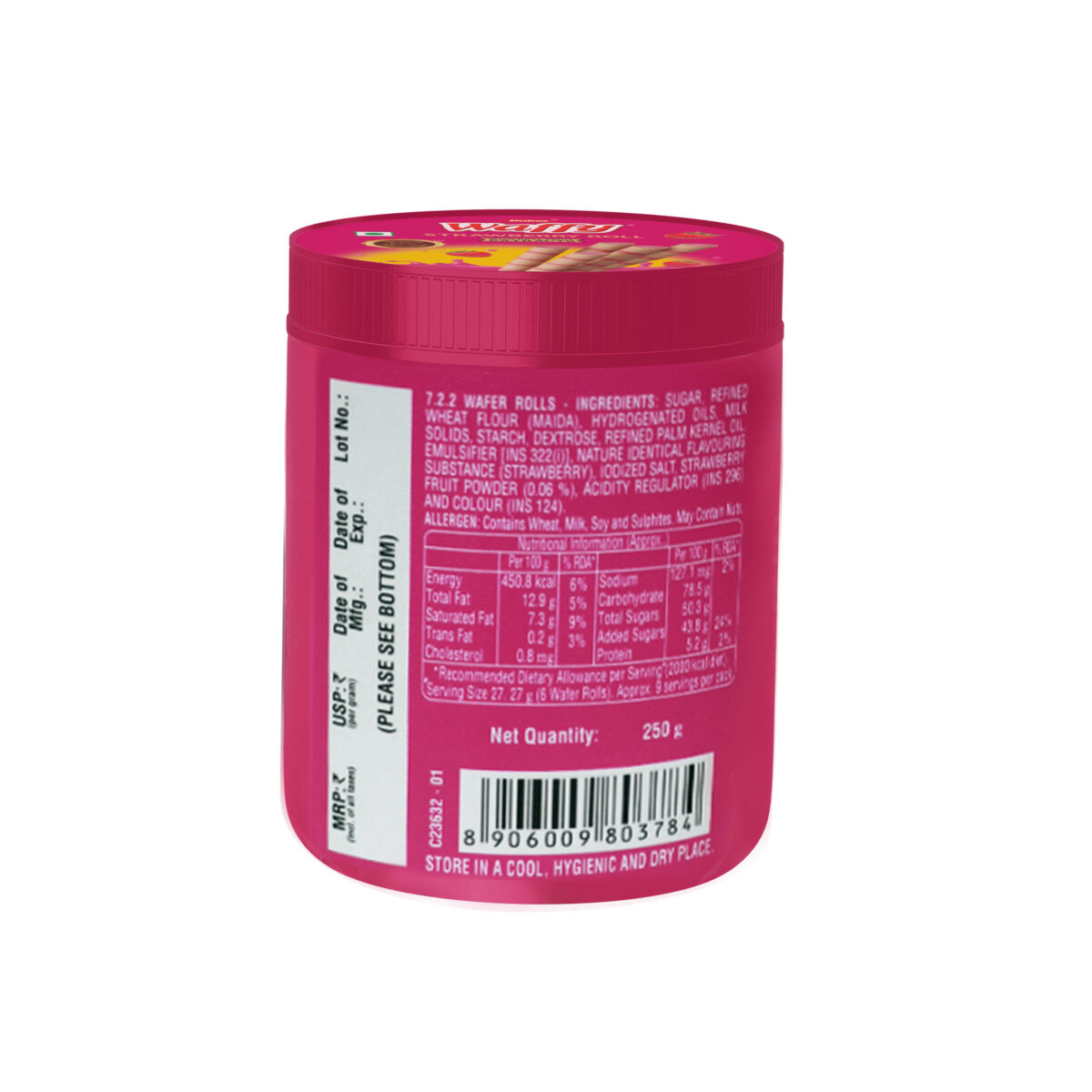 Waffy Rolls Strawbery Jar 250g | Dukes Waffer - Waffy - Image 3